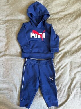 PUMA BABY Blue Hoodie & Jogger Set